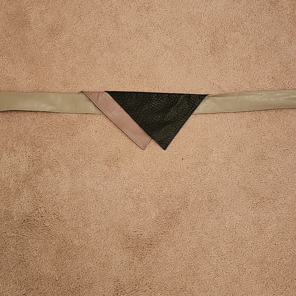 TAUPE MUTI COLOR LEATHER BELT